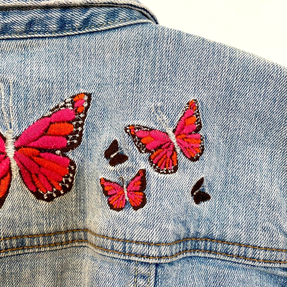 Girls Butterfly Jean Jacket - Picture 4 of 4